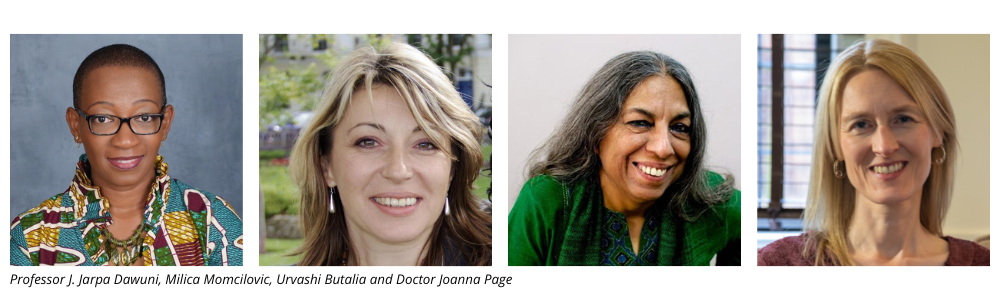 Professor J. Jarpa Dawuni, Milica Momcilovic, Urvashi Butalia and Doctor Joanna Page